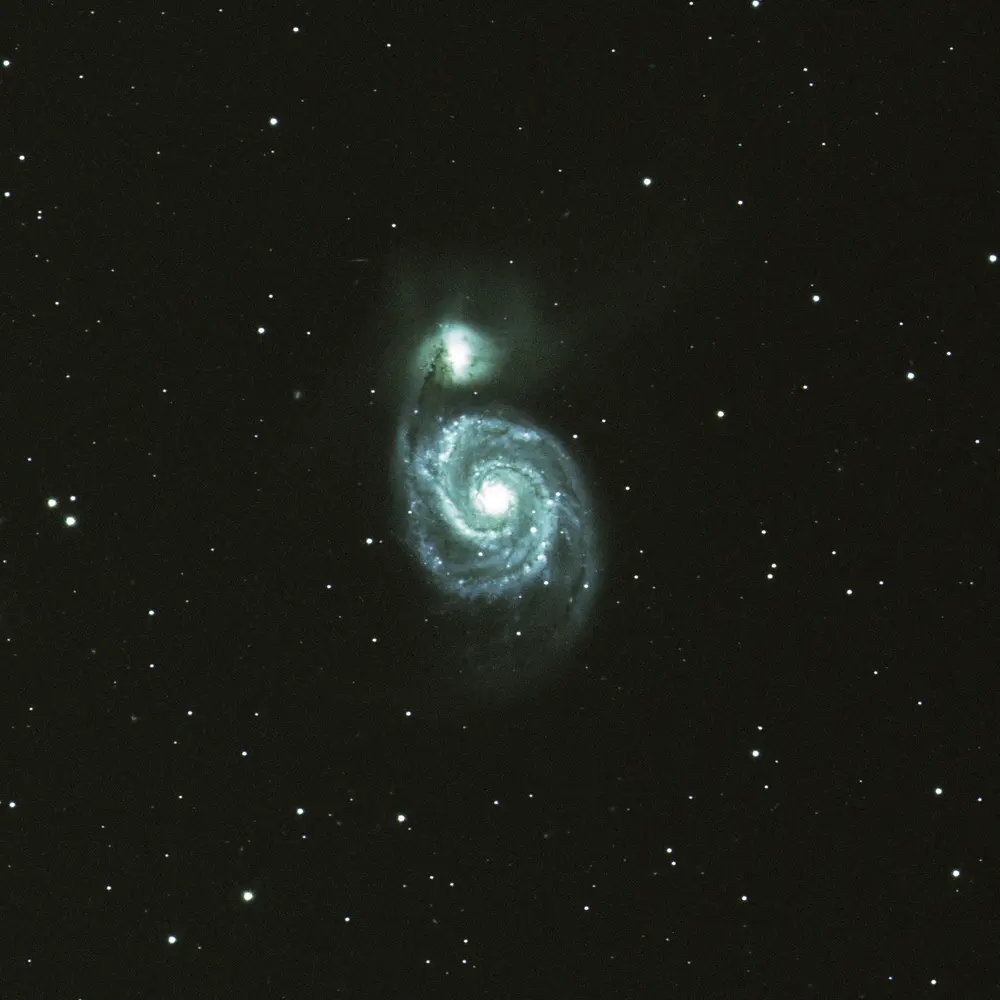 Whirlpool Galaxy image processed during an LAS astrophotography training